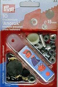 Boutons pression - Anorak 15mm - noir