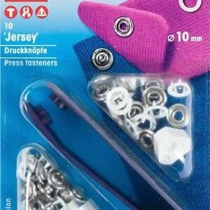 Boutons pression - Jersey 10mm - anneau blanc