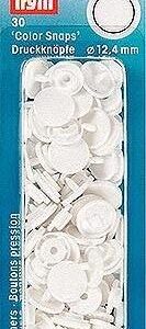 Boutons pression - 12.4mm - rond - blanc