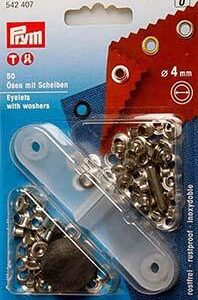 Oeillets avec rondelles - 4mm - argent