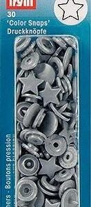 Boutons pression - 12.4mm - étoile - gris
