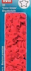 Boutons pression - 12.4mm - étoile - rouge