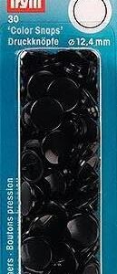 Boutons pression - 12.4mm - rond - noir
