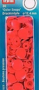 Boutons pression - 12.4mm - rond - rouge