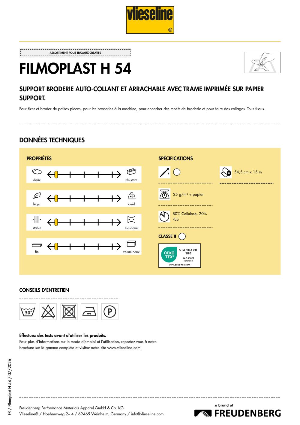 VLIESELINE FILMOPLAST H54 Entoilage déchirable autocollant – Image 3