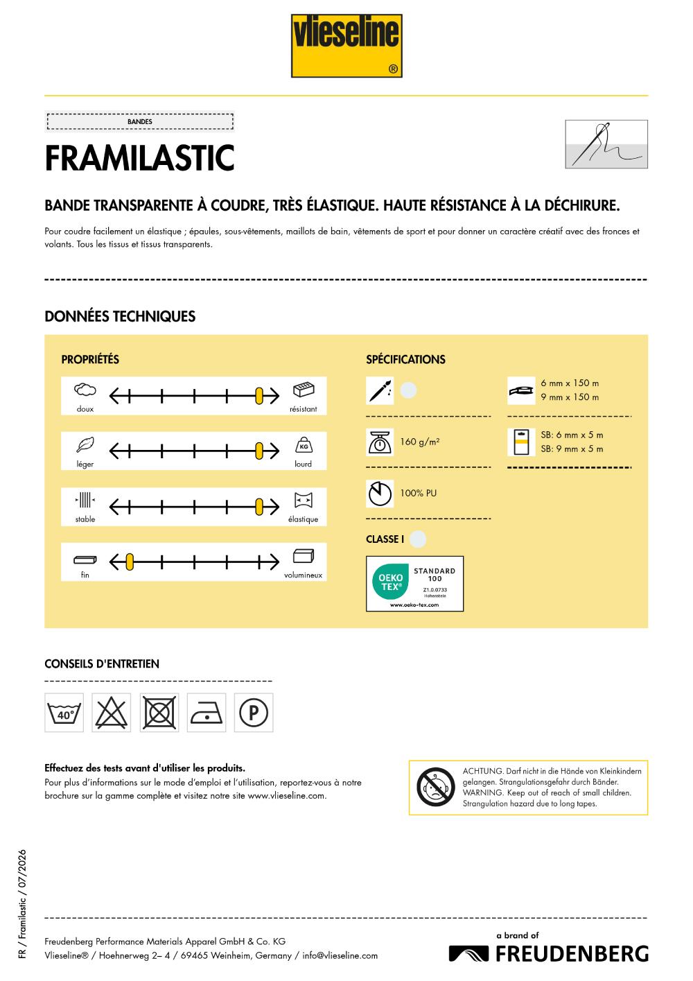 VLIESELINE FRAMILASTIC pour volants et fronces – Image 2